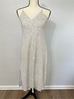 A New Day Leopard Print Midi Slip Dress V Neck Size XS  Minimalist Parisian